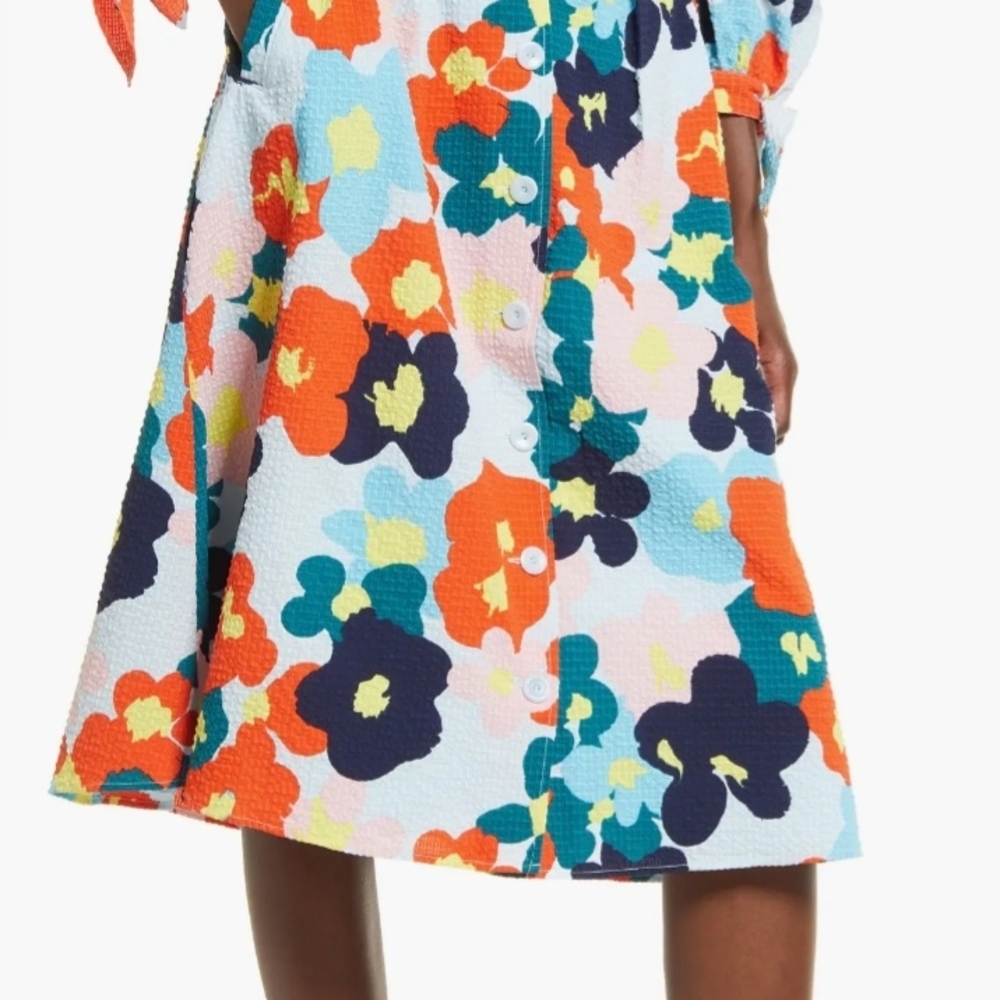 Nordstrom + Cristina Martinez Floral Button Down Lined Midi Skirt - Multicolor